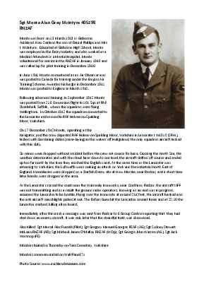 A preview of a PDF biography for McIntyre, Monte Alan Gray
